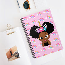 Load image into Gallery viewer, Unicorn Rainbow Puff Girl Spiral Notebook
