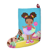 Load image into Gallery viewer, Candy Girl Afro Puff Christmas Stocking (Light Brown)
