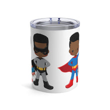 Load image into Gallery viewer, Black Boy Superhero 10oz Tumbler (White)