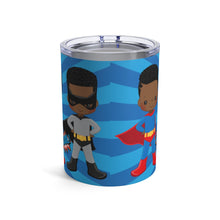 Load image into Gallery viewer, Black Boy Superhero 10oz Tumbler (Dark Blue)