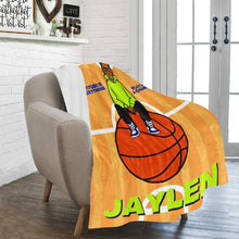 Load image into Gallery viewer, Black Boy Basketball Personalized Blanket