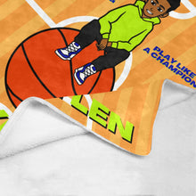 Load image into Gallery viewer, Black Boy Basketball Personalized Blanket