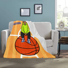 Load image into Gallery viewer, Black Boy Basketball Blanket