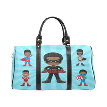 Load image into Gallery viewer, Black Boy Superhero Travel Bag (Light Blue)