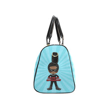 Load image into Gallery viewer, Black Boy Superhero Travel Bag (Light Blue)