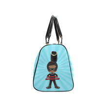 Load image into Gallery viewer, Black Boy Superhero Travel Bag (Light Blue)