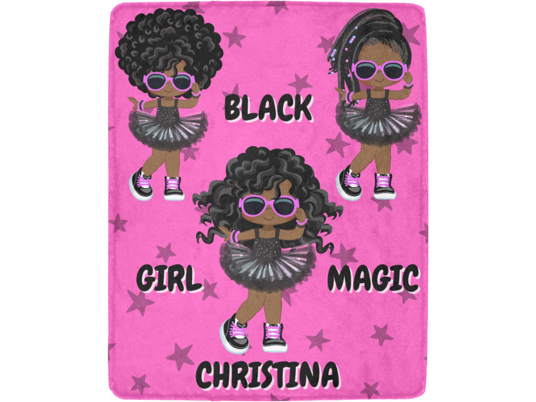 Black Girl Magic Rockstars Personalized Blanket