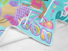 Load image into Gallery viewer, Black Girl Mermaid in Wheelchair Personalized Blanket