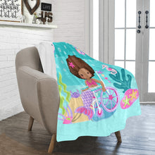 Load image into Gallery viewer, Black Girl Mermaid in Wheelchair Blanket