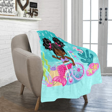 Load image into Gallery viewer, Black Girl Mermaid in Wheelchair Blanket