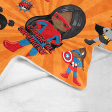 Load image into Gallery viewer, Black Girl Superhero Blanket (Orange)