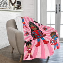 Load image into Gallery viewer, Black Girl Superhero Blanket (Pink)
