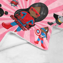Load image into Gallery viewer, Black Girl Superhero Blanket (Pink)