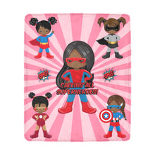 Load image into Gallery viewer, Black Girl Superhero Blanket (Pink)