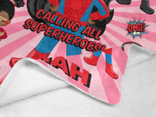 Load image into Gallery viewer, Black Girl Superhero Personalized Blanket