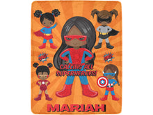 Load image into Gallery viewer, Black Girl Superhero Personalized Blanket