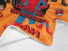 Load image into Gallery viewer, Black Girl Superhero Personalized Blanket