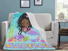 Load image into Gallery viewer, Braided Mermaid Personalized Blanket