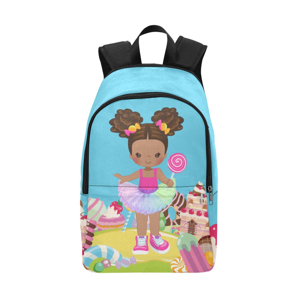 Candy Girl Afro Puff Backpack (Light Brown)