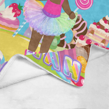Load image into Gallery viewer, Candy Girl Afro Puff Personalized Blanket