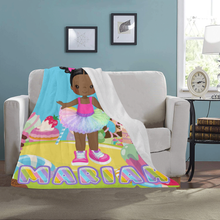 Load image into Gallery viewer, Candy Girl Afro Puff Personalized Blanket