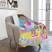 Load image into Gallery viewer, Candy Girl Afro Puff Personalized Blanket