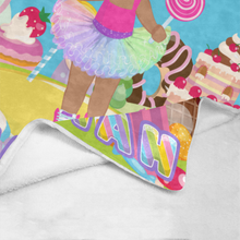 Load image into Gallery viewer, Candy Girl Afro Puff Personalized Blanket