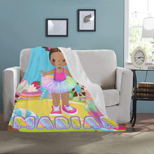 Load image into Gallery viewer, Candy Girl Afro Puff Personalized Blanket