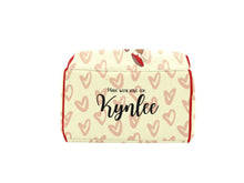 Load image into Gallery viewer, Cream and Crimson Headwrap Baby Girl Personalized Diaper Bag
