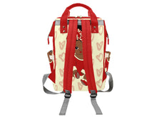 Load image into Gallery viewer, Cream and Crimson Headwrap Baby Girl Personalized Diaper Bag