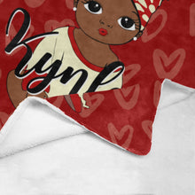 Load image into Gallery viewer, Crimson and Cream Baby Girl Headwrap Personalized Blanket