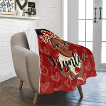 Load image into Gallery viewer, Crimson and Cream Baby Girl Headwrap Personalized Blanket
