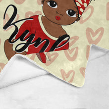 Load image into Gallery viewer, Crimson and Cream Baby Girl Headwrap Personalized Blanket