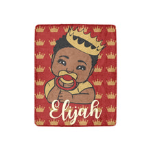 Load image into Gallery viewer, Crimson and Cream Crown Baby Boy Personalized Blanket