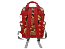 Load image into Gallery viewer, Crimson and Cream Crown Black Boy Diaper Bag