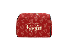 Load image into Gallery viewer, Crimson and Cream Headwrap Baby Girl Personalized Diaper Bag