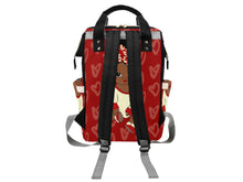 Load image into Gallery viewer, Crimson and Cream Headwrap Baby Girl Personalized Diaper Bag