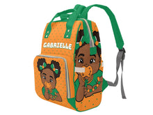 Load image into Gallery viewer, Orange and Green Baby Girl Diaper Bag