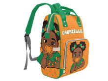 Load image into Gallery viewer, Orange and Green Baby Girl Diaper Bag