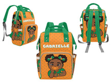 Load image into Gallery viewer, Orange and Green Baby Girl Diaper Bag