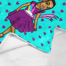 Load image into Gallery viewer, Girls Rule The World Blanket (Blue)