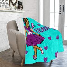 Load image into Gallery viewer, Girls Rule The World Personalized Blanket (Blue)
