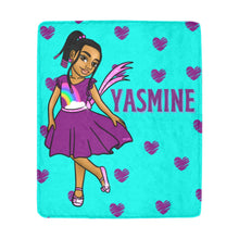 Load image into Gallery viewer, Girls Rule The World Personalized Blanket (Blue)
