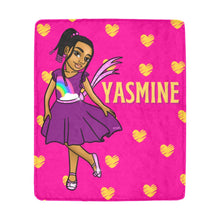 Load image into Gallery viewer, Girls Rule The World Personalized Blanket (Pink)