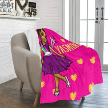 Load image into Gallery viewer, Girls Rule The World Personalized Blanket (Pink)