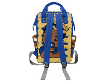 Load image into Gallery viewer, Gold and Royal Blue Crown Black Boy Personalized Diaper Bag