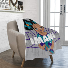 Load image into Gallery viewer, Gray, Teal, & Purple Basketball Personalized Baby Girl Blanket