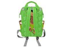 Load image into Gallery viewer, Green and Pink Headwrap Baby Girl Personalized Diaper Bag