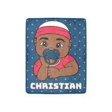 Load image into Gallery viewer, Blue & White Baby Boy Blanket