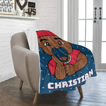 Load image into Gallery viewer, Blue & White Baby Boy Blanket